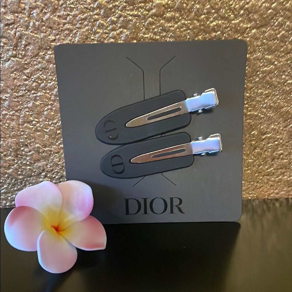 Dior Authentic Black and Silver Hair Clips